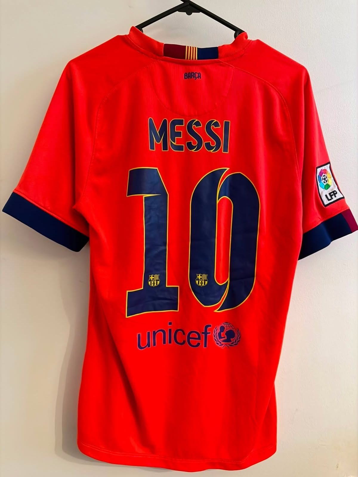 Camiseta Barcelona FC Barcelona Segunda equipacion 2014/2015 Nike -  Dorsal 10 de Lionel Messi. Talla M